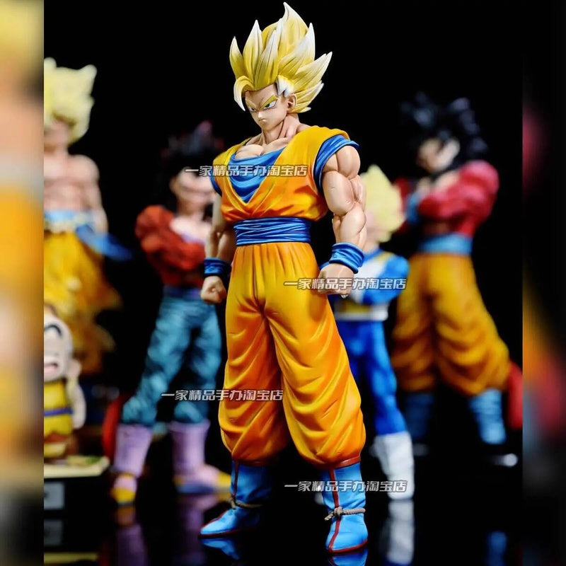 JT Studio HY Dragon Ball Z Goku Super Saiyan 1 2 SSJ1 SSJ2 Anime Momel Action Figure Statue 32cm DBZ Dragonball Collectible Toys