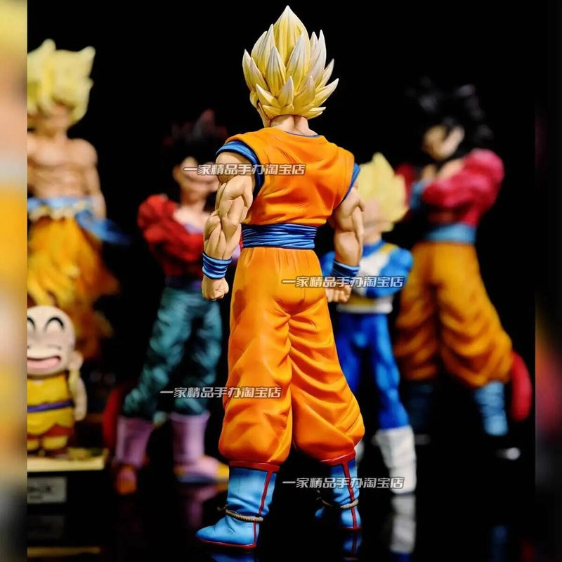 JT Studio HY Dragon Ball Z Goku Super Saiyan 1 2 SSJ1 SSJ2 Anime Momel Action Figure Statue 32cm DBZ Dragonball Collectible Toys