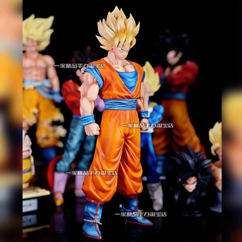 JT Studio HY Dragon Ball Z Goku Super Saiyan 1 2 SSJ1 SSJ2 Anime Momel Action Figure Statue 32cm DBZ Dragonball Collectible Toys