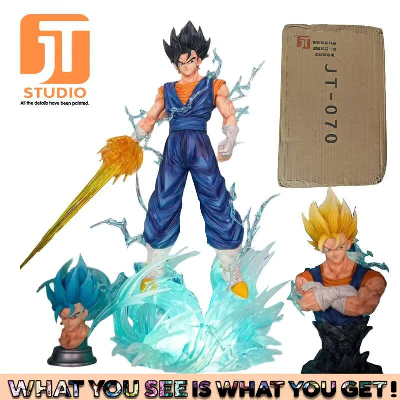 JT Studio 070 Dragon Ball Z Vegetto Vegito Bejitto Anime Model Gogeta Gojita SSJ1 Blue Action Figure Statue Figurine DBZ Toy