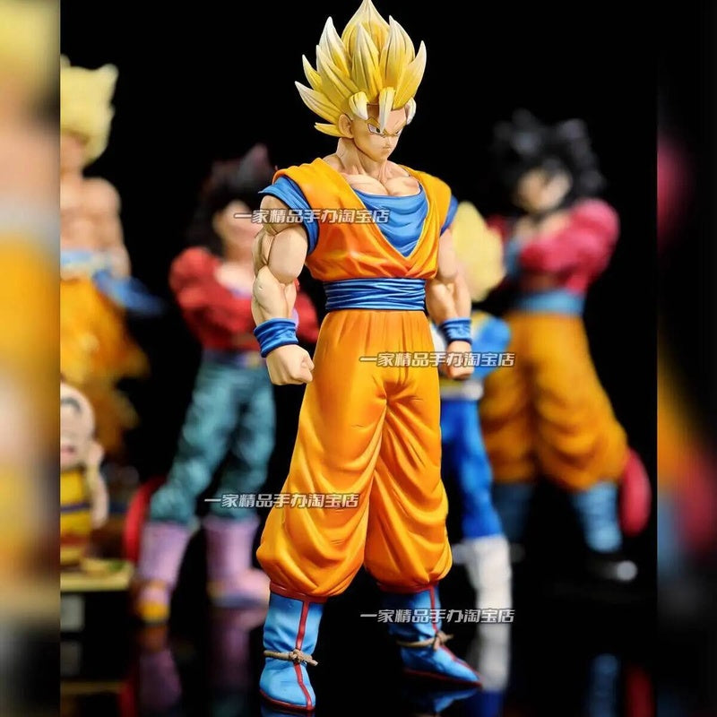 JT Studio HY Dragon Ball Z Goku Super Saiyan 1 2 SSJ1 SSJ2 Anime Momel Action Figure Statue 32cm DBZ Dragonball Collectible Toys