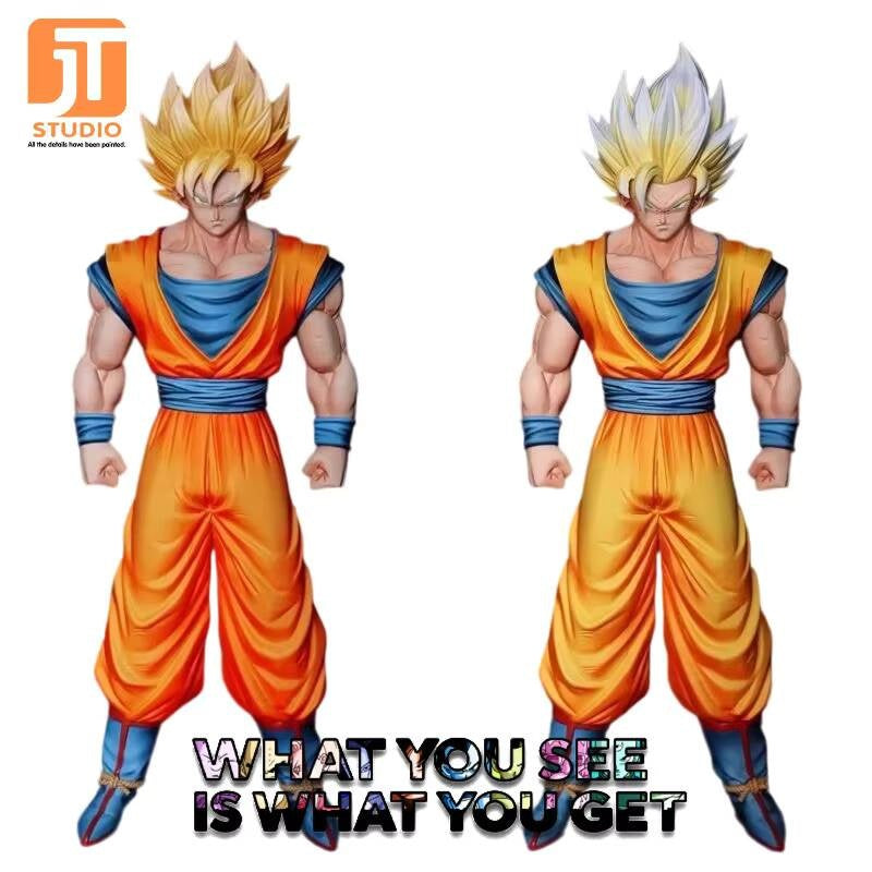 JT Studio HY Dragon Ball Z Goku Super Saiyan 1 2 SSJ1 SSJ2 Anime Momel Action Figure Statue 32cm DBZ Dragonball Collectible Toys