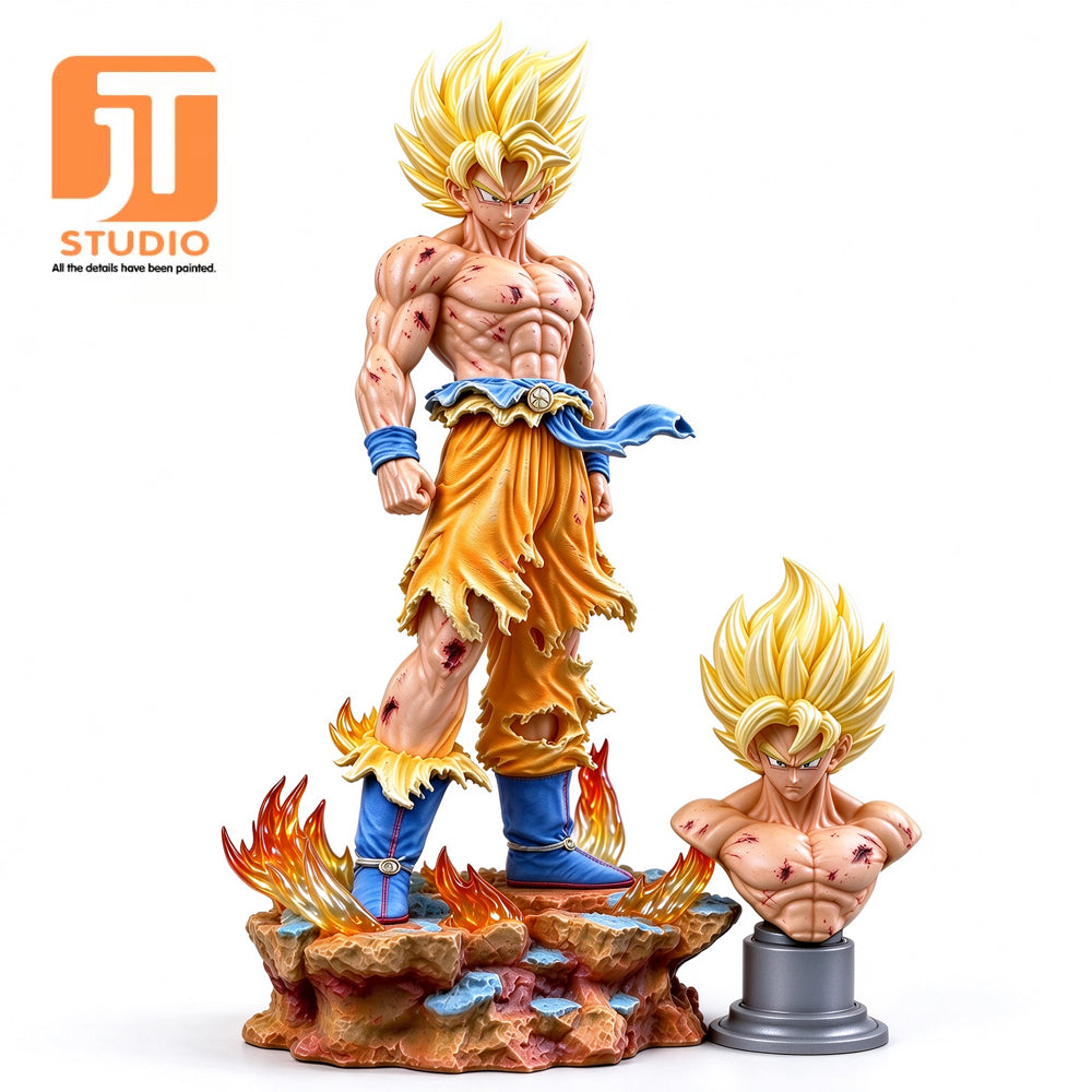 JT Studio Dragon Ball Z SSJ1 GoKu 35cm Anime Figure PVC Statue 1/6 Scale